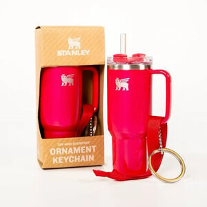 🆕❤️ Stanley Mini Quencher Ornament Keychain - Red Delicious
